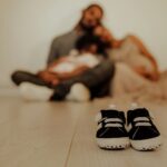 black-and-white crib shoes